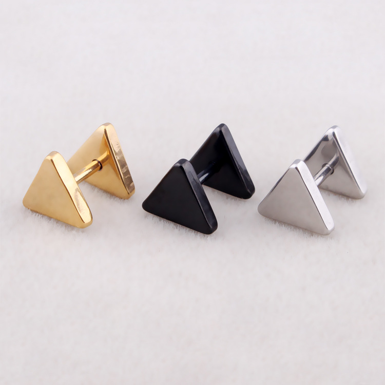 Men's Titanium Stud And Small Hoop Earrings Hypoallergenic Set_voghion.com