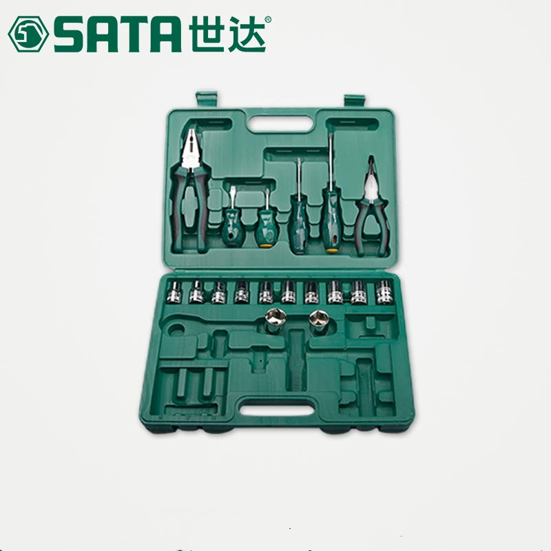 Shida SATA Tools 13 шт. 12,5 мм торцевой ключ с храповым механизмом шарнирный инструмент для ремонта автомобилей костюм 09525