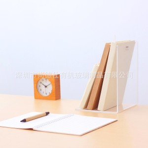 惠州厂家创意亚克力水晶书立 高档有机玻璃树脂书立个性展示