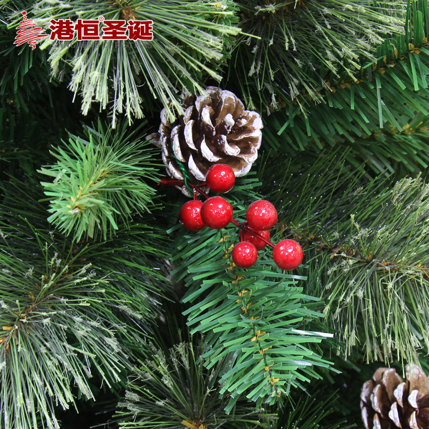 Árbol de Navidad de PVC cifrado 1,5 m aguja de pino verde floración mixta árbol de Navidad de Ye Hao Hua árbol 1,8 m decoración de cono de pino