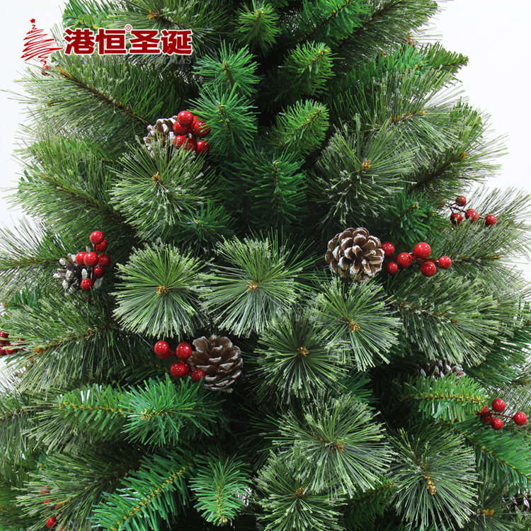 Árbol de Navidad de PVC cifrado 1,5 m aguja de pino verde floración mixta árbol de Navidad de Ye Hao Hua árbol 1,8 m decoración de cono de pino