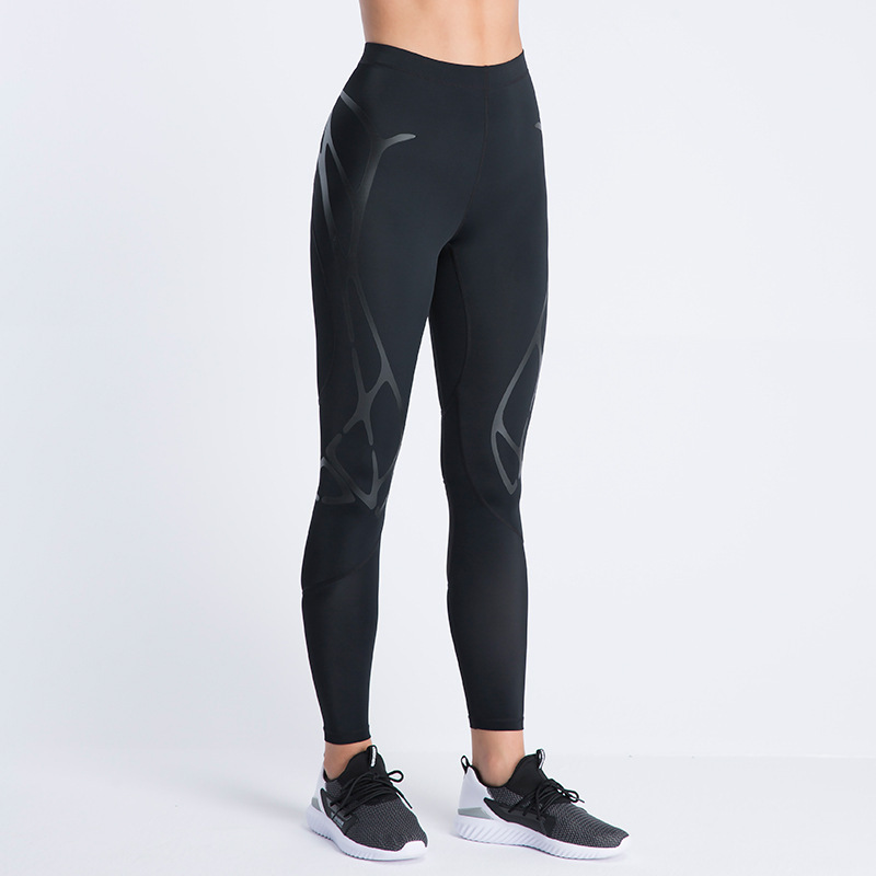 Black Compression Sports Tights Slimming Yoga Fitness Pants Women's Stretch Training Marathon Running Pants Black Compression Sports Tights Slimming Yoga Fitness Pants Women's Stretch Training Marathon Running Pants