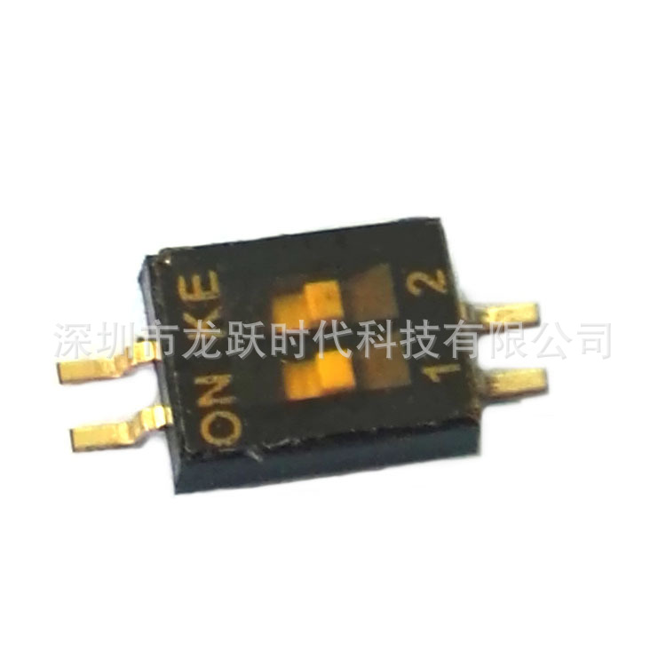 KE2位贴片开关黑色拨码开关拨动开关1.27MM脚距DSHP02TSGER