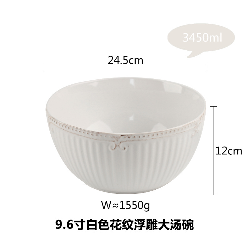 Traje de vajilla de cerámica de estilo europeo retro creativo hotel de estilo occidental vajilla de cerámica hogar cocina tazón taza