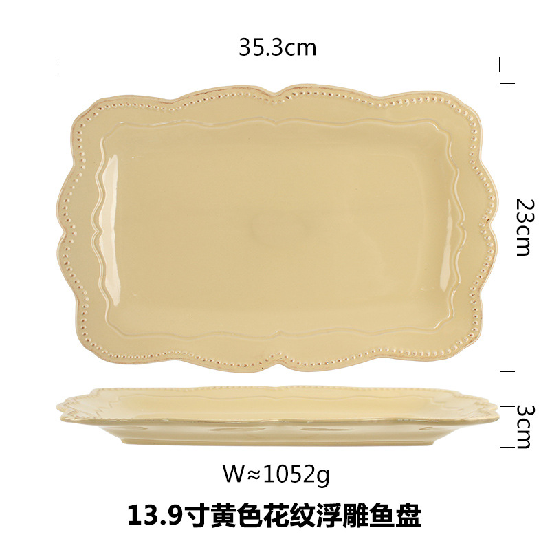 Traje de vajilla de cerámica de estilo europeo retro creativo hotel de estilo occidental vajilla de cerámica hogar cocina tazón taza