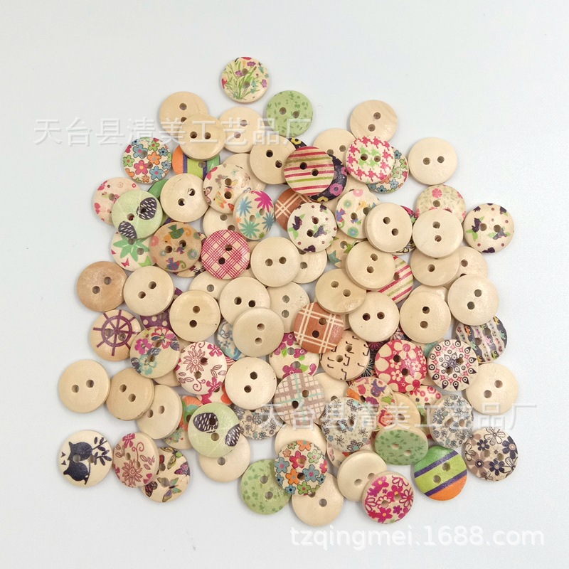 15mm tronco flor 3 botón de pan botón de impresión comercio electrónico 100/paquete