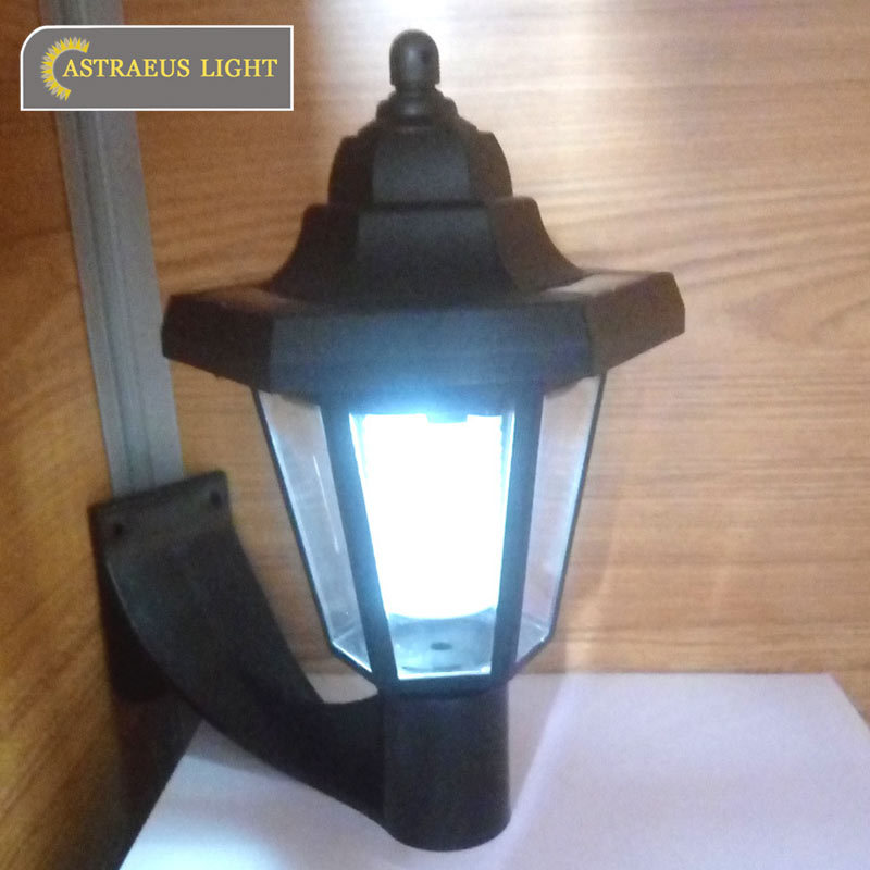 Lámpara solar hexagonal de plástico para pared, jardín, exterior, cerca, iluminación LED, lámpara solar de jardín