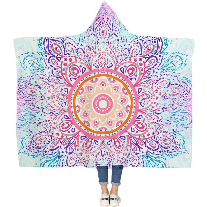 Nuevo espesado perezoso manta material de franela garantía al aire libre a prueba de frío cálido con capucha de lana caliente al por mayor