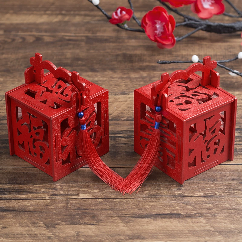 Китайский стиль китайский стиль деревянные выдалбливают счастливая коробка конфет новый весна пять благословений день рождения коробка конфет счастливый день рождения Подарочная коробка конфет