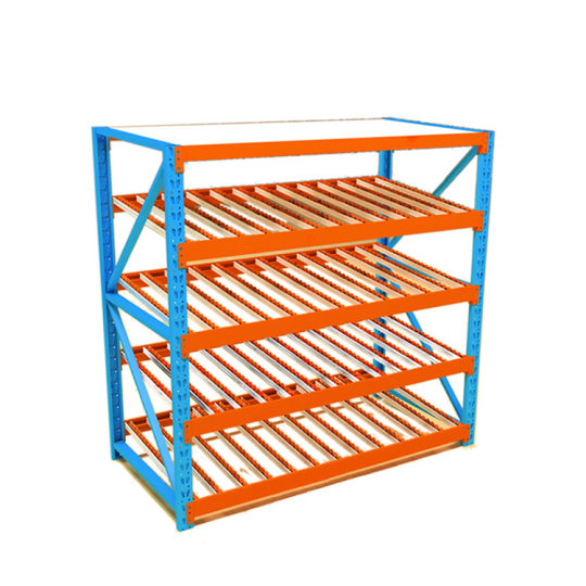 Warehouse Mobile Slotted Shelf Material Box Storage Rack Logistics Sorting Slide Rail Slotted Shelf with Casters