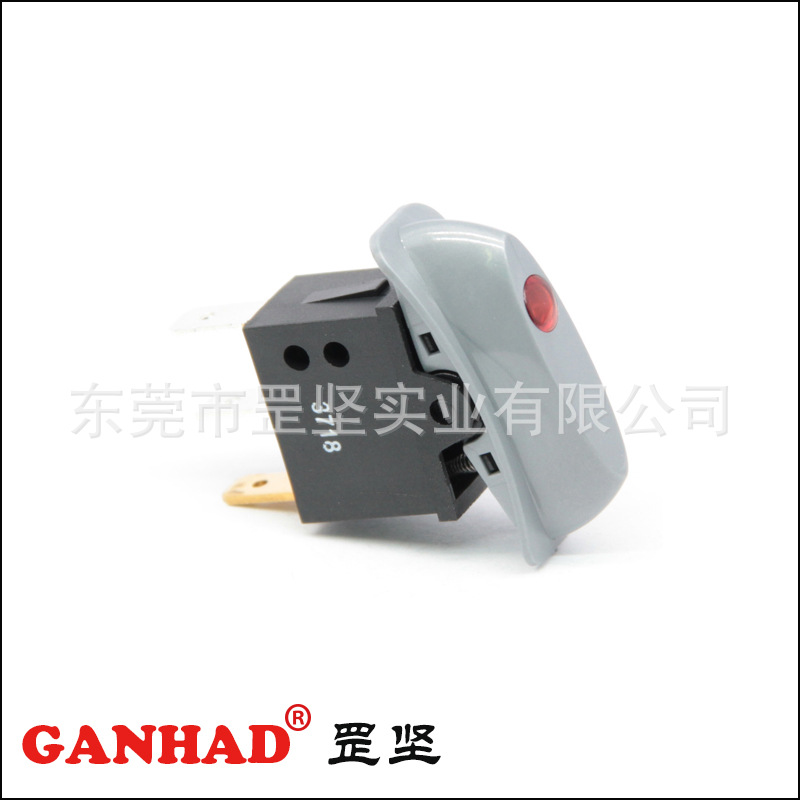 罡坚GANHAD开关厂供应带猫眼船形开关大电流高寿命 认证齐全