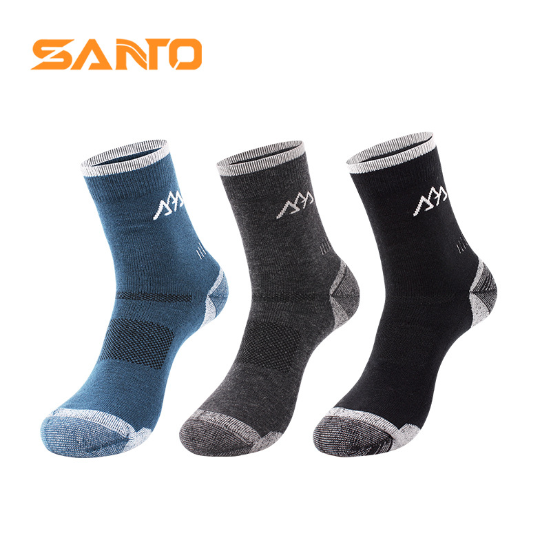 Cross-Border Hot-Selling Wool Socks Shantuo Santo Winter Outdoor Sports Warm, Deodorant and Moisture-Proof Merino Wool Socks
