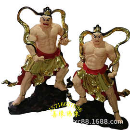 寺庙护法门神佛像图片树脂玻璃钢哼哈二将河南佛像厂直销