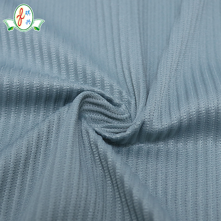 厂销锦氨提花坑条内衣针织条纹布针织肌理感压褶oeko尼龙冰丝面料