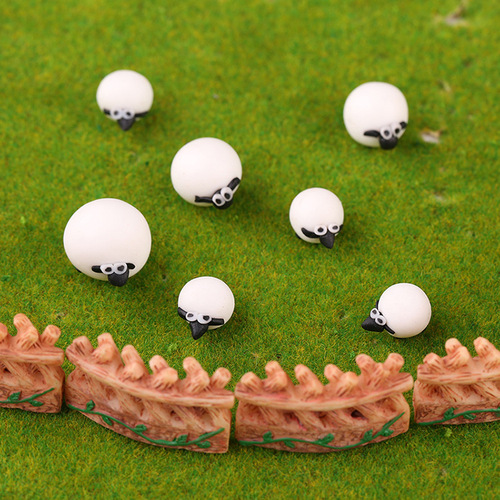 @DIY Handmade Sand Table Model Micro Landscape Animal Black and White Swan, Little Chick Family, Big Red Rabbit, Little Sheep, Steed