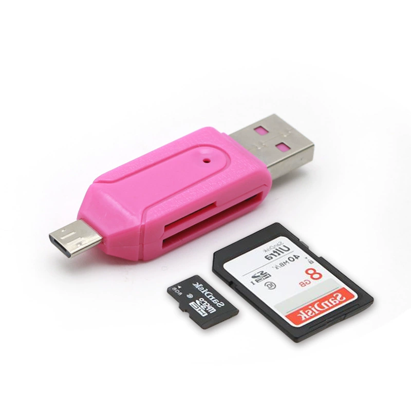 Компьютерный USB OTG кард-ридер TF/SD два-в-одном, Micro Android OTG для мобильного телефона