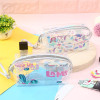 Cartoon cosmetic bag, card holder, pillow PVC, capacious pencil case for elementary school students, new collection, unicorn