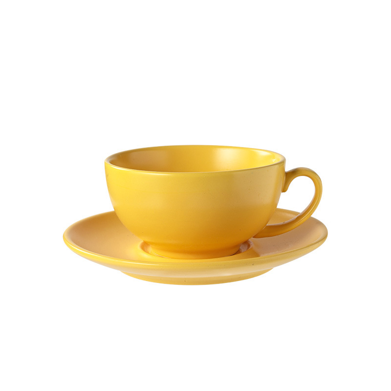 Taza de café de cerámica transfronteriza y platillo creativo estilo europeo flor taza de té traje Oficina tarde taza de té taza de café al por mayor