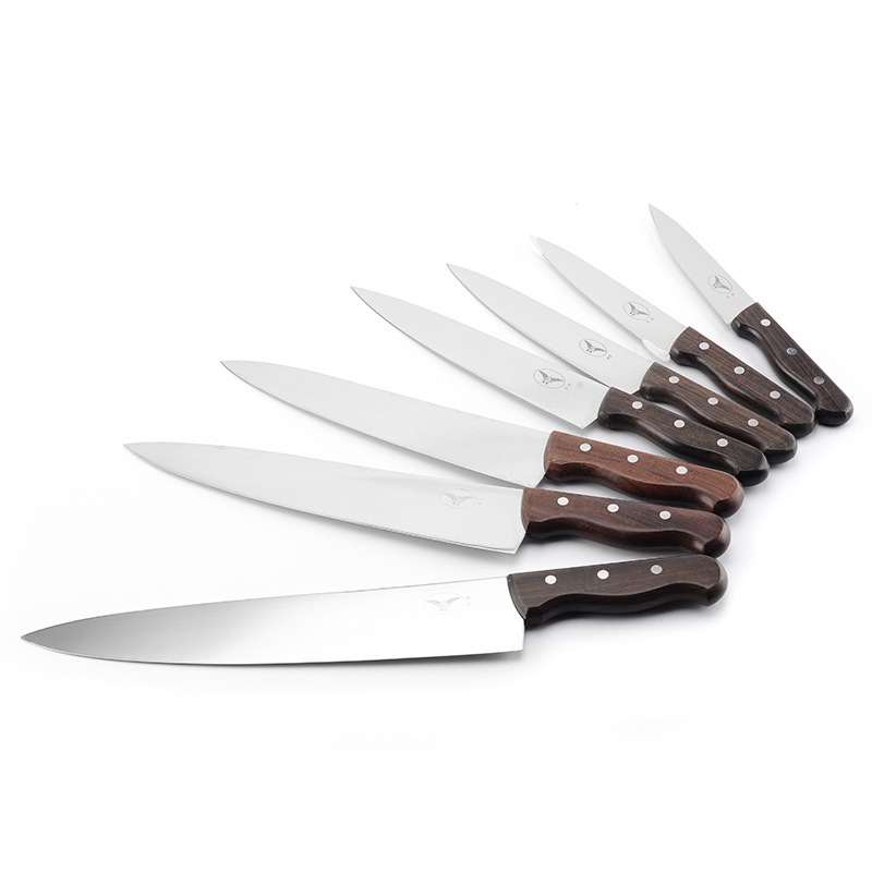 厂家直销牛肉刀牛扒刀木柄分刀不锈钢厨刀多用途片刀厨师刀水果刀