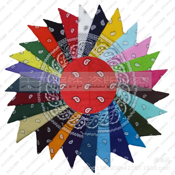 Yiwu outdoor riding polyester cotton hip-hop headscarf Sports square scarf spot factory direct special processing color style