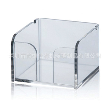 高档纸巾盒 透明有机玻璃餐巾盒 名片盒 多功能标签纸收纳盒尚德