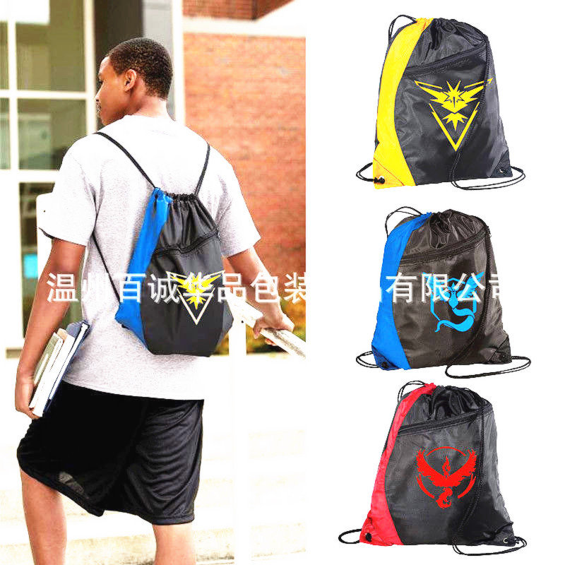 Backpack Pokemon-Go Game Bundle Pocket Beach Bag Swimming Bag 210D Oxford Cloth Storage Bag Wholesale