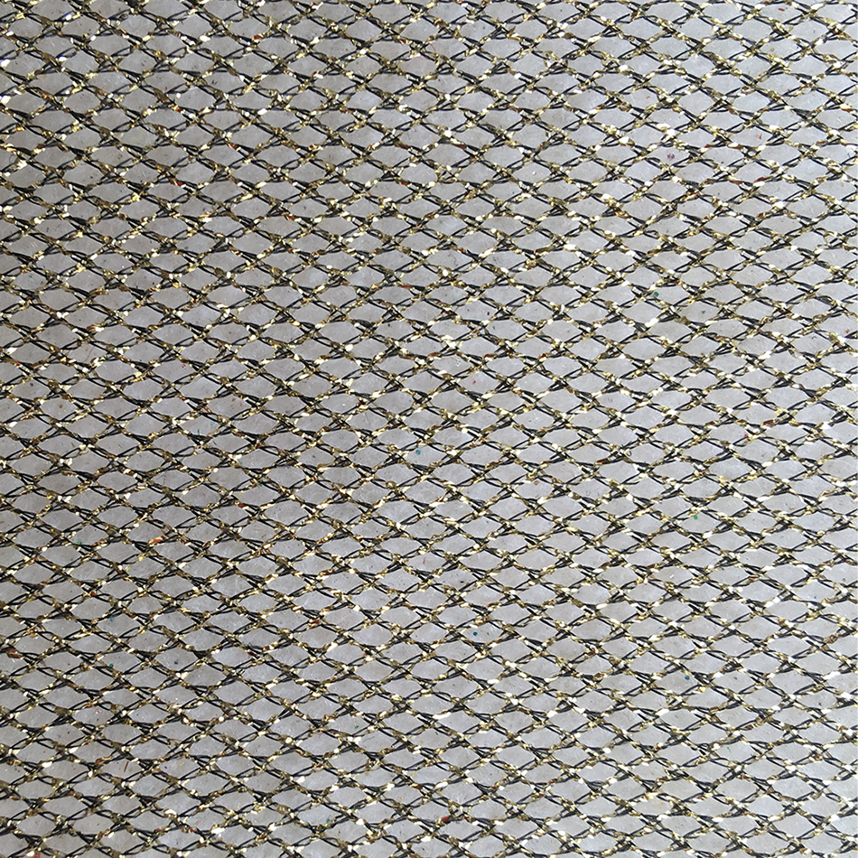 黑金菱形网金银丝网布用于服装面料