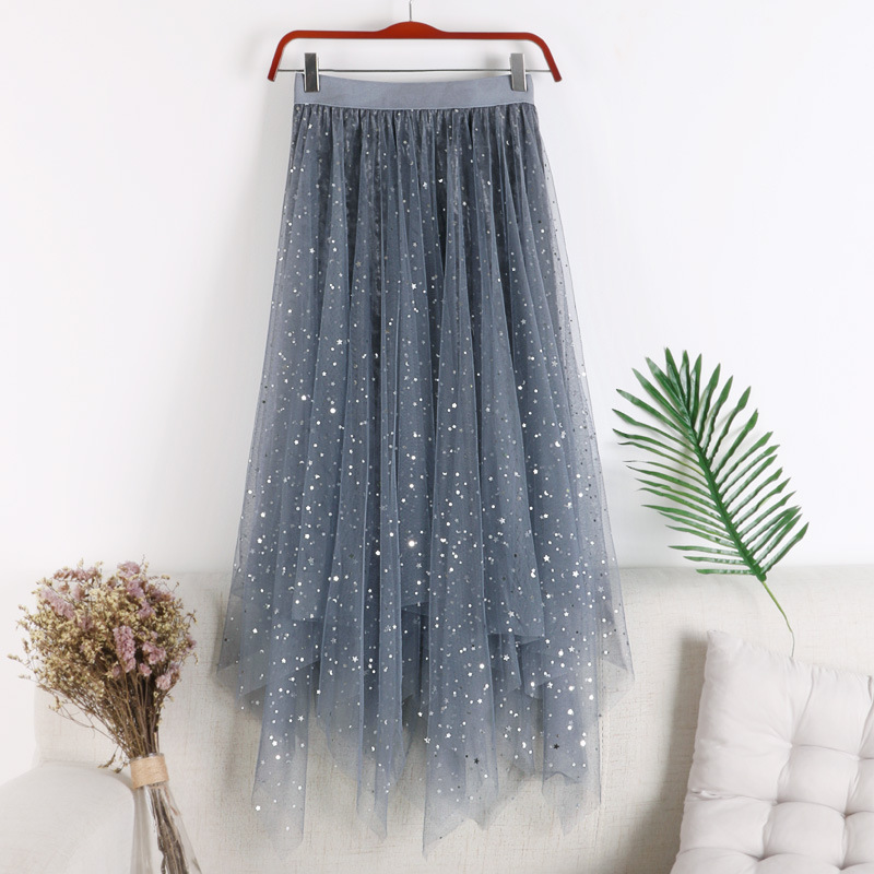 Demi-season velvet long skirt