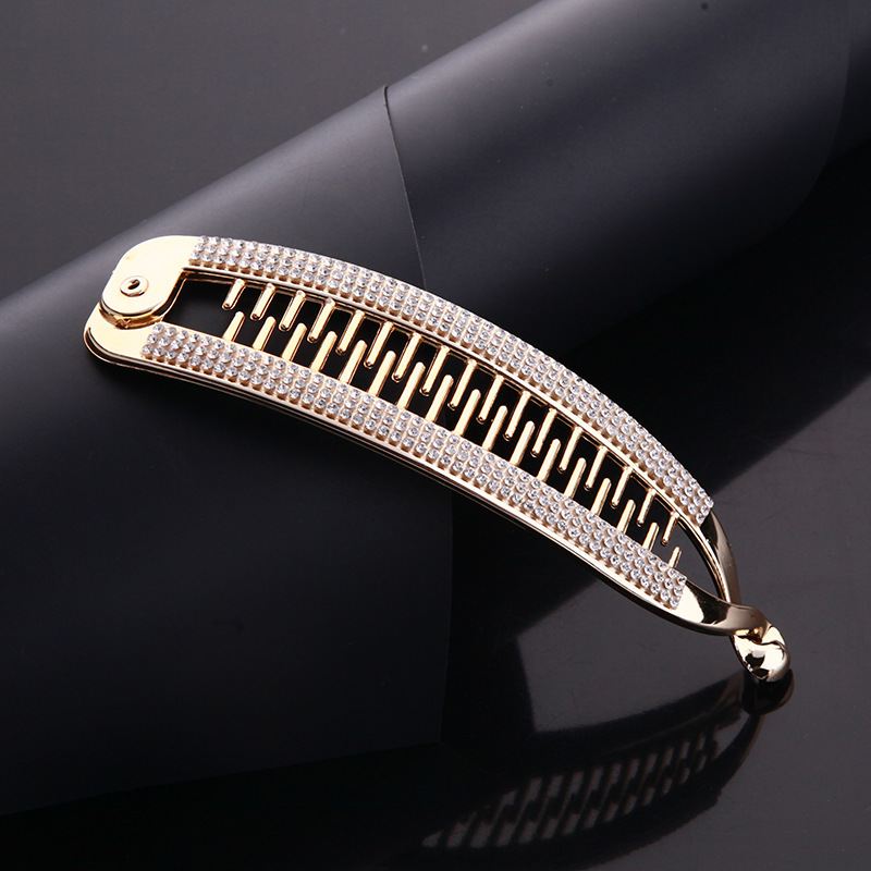 Japanese and Korean Hair Accessories, High-End Rhinestone Versatile Ponytail Hair Clip, Exquisite Handmade Rhinestone Black Hair Clip, Boutique Store Supply