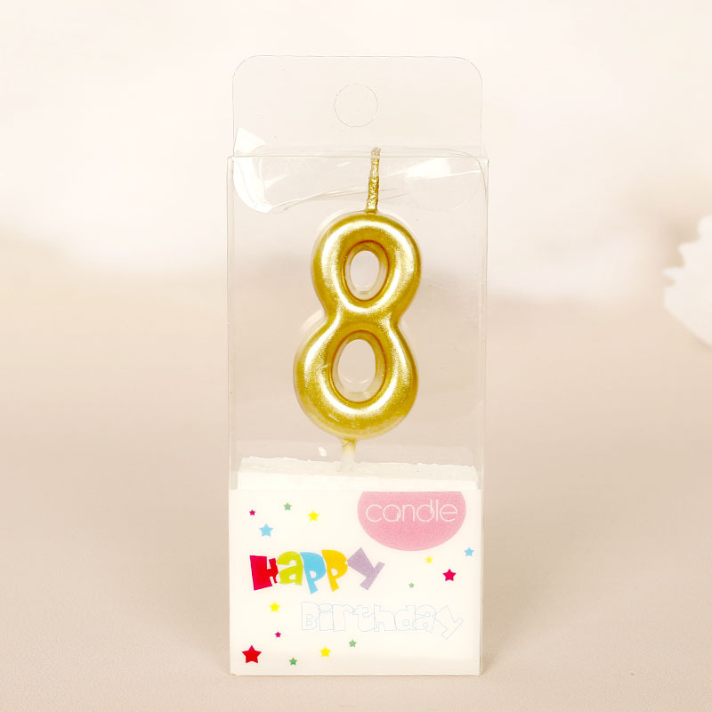 0-9 vela de cumpleaños digital pequeño tamaño creativo local oro pastel de años de edad para niños sin humo pequeña vela fábrica al por mayor
