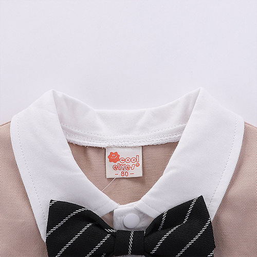 Wholesale children's summer short-sleeve diaper cover crawling suit for boys with hats, one-piece baby clothes