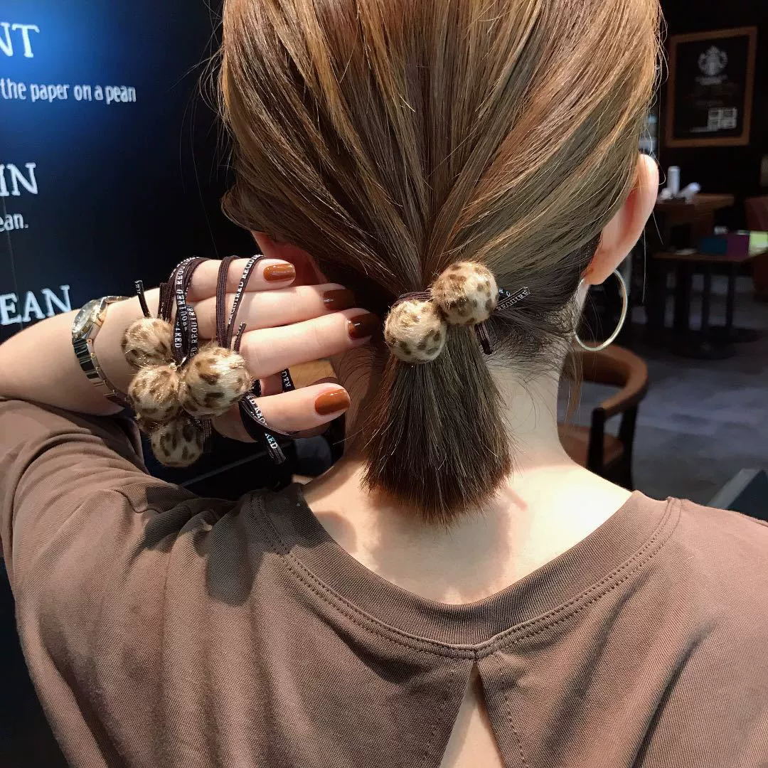 Fresh rainbow hair accessory, hair rope from pearl