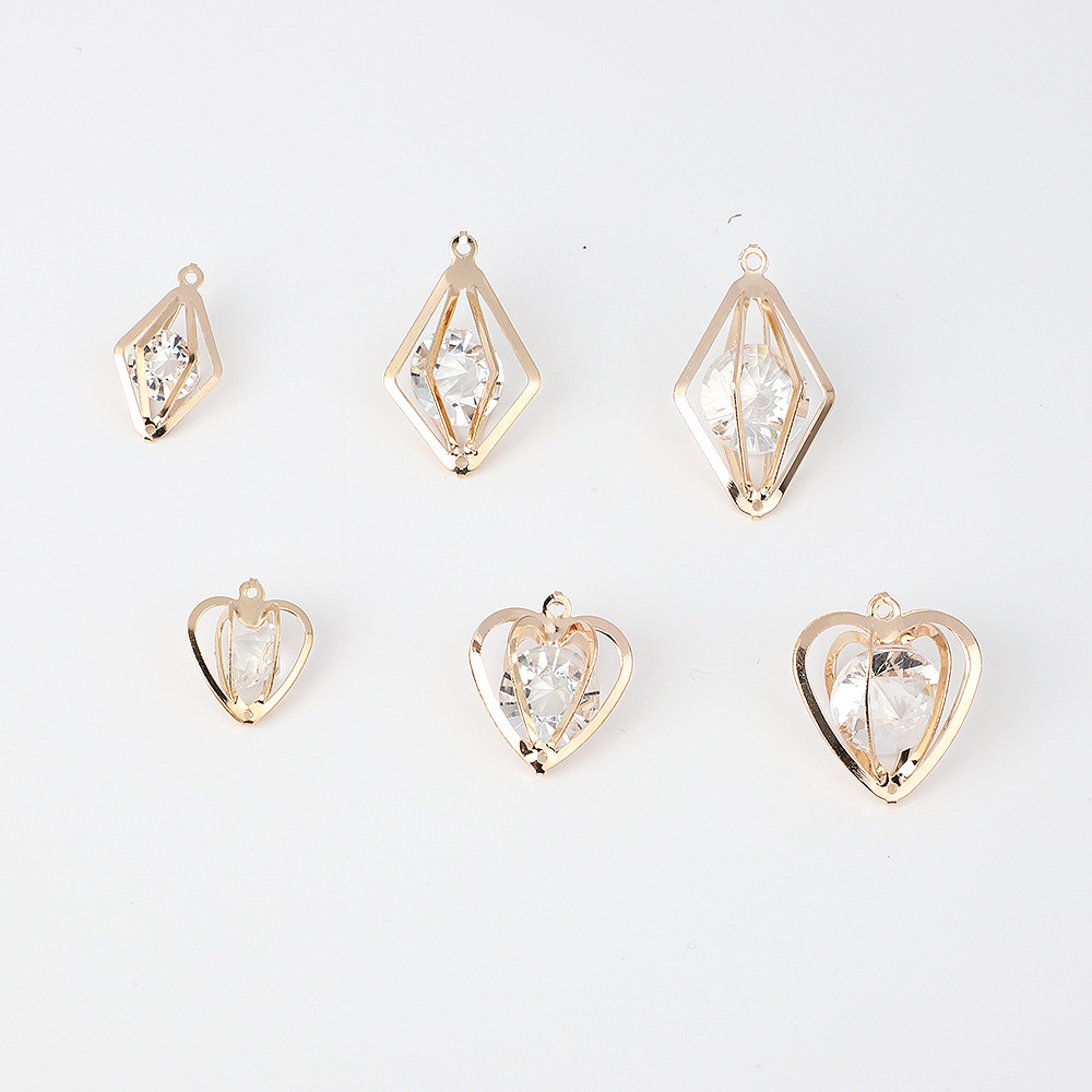 Amor creativo personalizado de cinco estrellas accesorios de joyería material de bricolaje pendientes pulsera con colgante de diamantes colgante pequeño