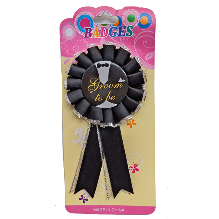 Nuevo Bachelor Party Badge Party prom etiqueta insignia negro GROOM TO BE Badge