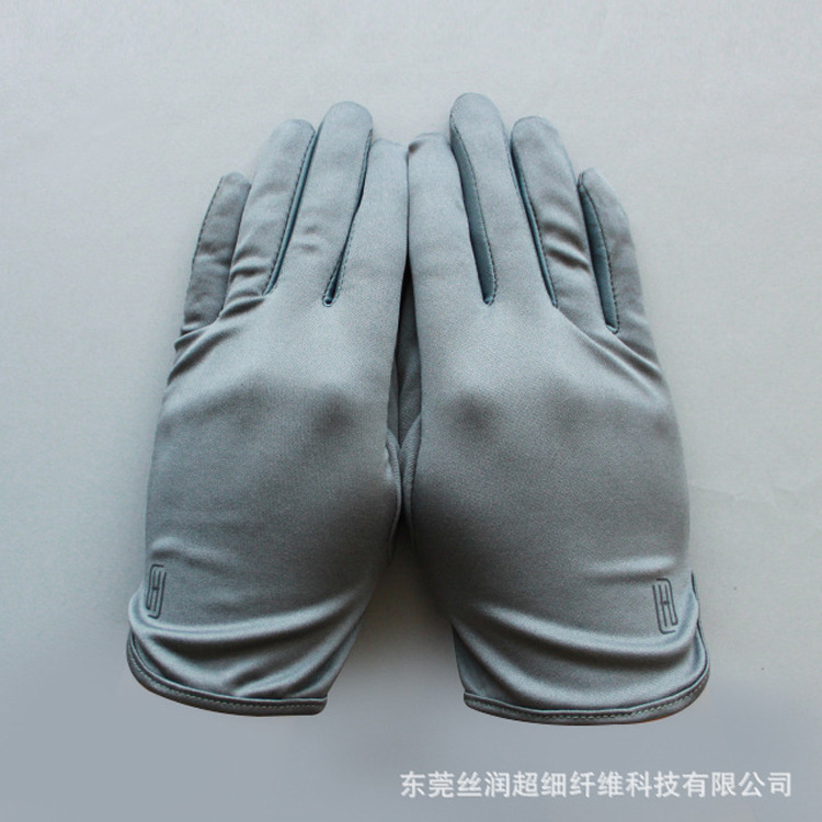 优质灰色专用珠宝手套超细纤维无尘布手套LOGO手部多功能舒适