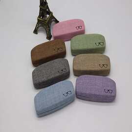 麻布太阳镜盒男女近视镜大尺寸眼镜盒日韩眼镜品牌收纳盒可印字