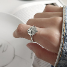 欧洲欧美饰品925纯银指环个性潮人首饰时尚气质复古设计人像戒指