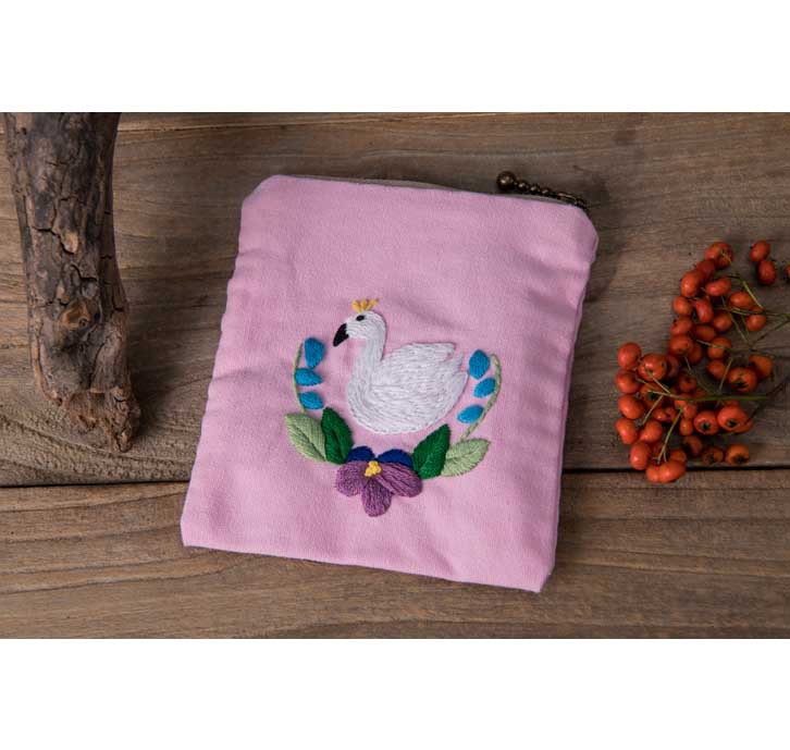 Monedero maquillaje hecho a mano DIY bordado europeo material paquete titular de la tarjeta almacenamiento regalo casero creativo