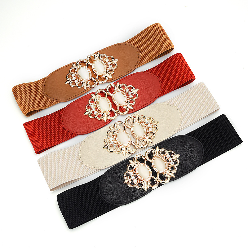 Korean Fashion Stretch Woven Elastic Belt All-match Dress Decorative Waist Cover All-match Slim-fit Belt Women