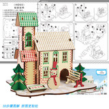 Хижина, домик, трехмерная деревянная головоломка, конструктор, игрушка, DIY, оптовые продажи