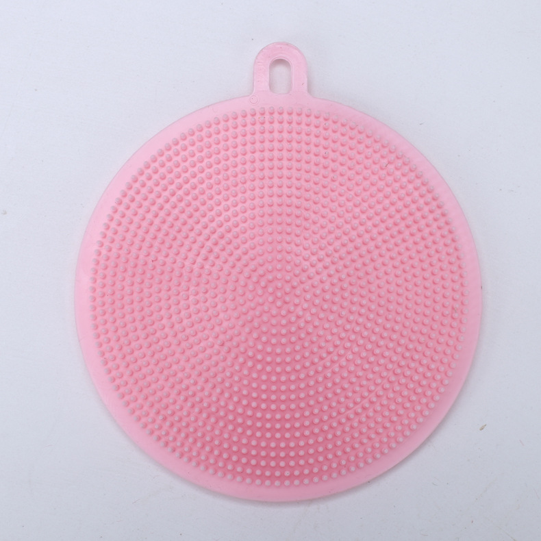 Cepillo de plato de silicona Tamaño pequeño almohadilla de aislamiento redondo multifuncional cocina descontaminación plato paño melón fruta vegetal cepillo de limpieza