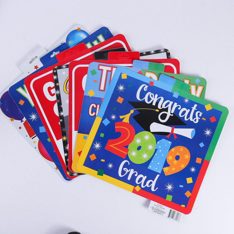 厂家供应PP双色料插牌 彩印塑料卡片pp广告挂牌挂卡指路外贸插牌