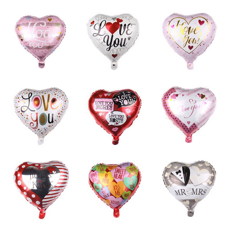 New heart -shaped aluminum film balloon I love you