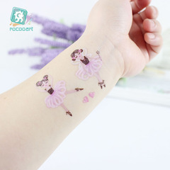 新品跨境貨源防水兒童紋身貼 可愛芭蕾公主卡通紋身貼紙 tattoo