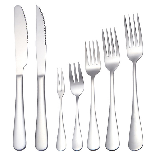 Wholesale 1010 Series Stainless Steel Tableware Western Knife Fork Steak Knife Fork Dinner Knife Student Home Use Fruit Fork