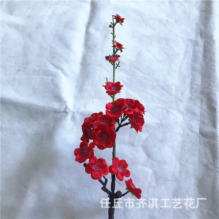 Ramas de flor de melocotón artificiales para decoración del hogar, flores falsas de plástico, flores de ciruelo rosadas, flores de cerezo, árboles de jardín, flores para proyectos de paisajismo.