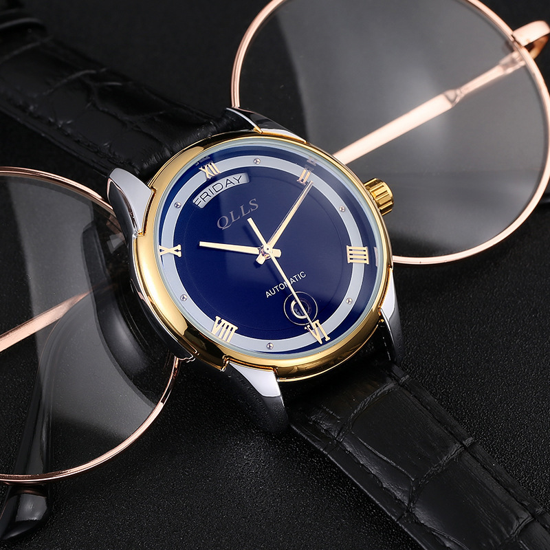 Qlls Fully Automatic Watch Waterproof Fashion Dual Calendar Mechanical Watch 2019 New Men's Watch Men's Concept