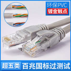 厂家直供非屏蔽无氧铜跳线RJ45网线cat5超五类双绞八芯成品网络线
