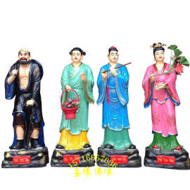 八仙佛像神像图片树脂玻璃钢吕祖神像包公神像塑像彩绘贴金