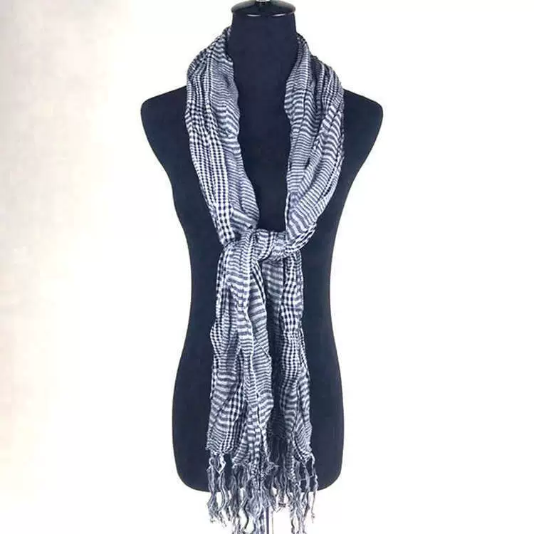 Extra‑Long Faux Fur Scarf with Tassels, Elegant Plaid Shawl, 200 × 62 cm